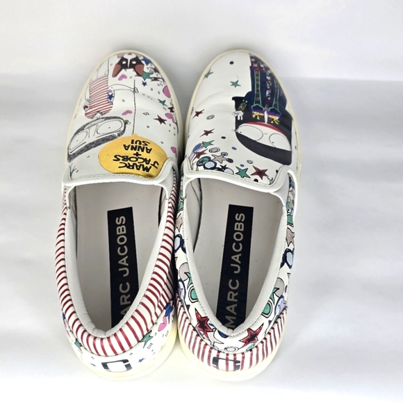 🎈Host Pick🎈Anna Sui and Marc Jacobs Collab White Slip-On Shoes Size 40 - Picture 3 of 11
